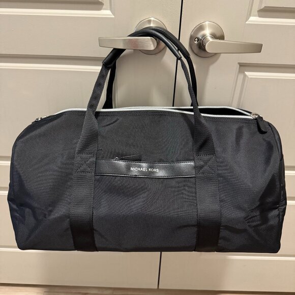 Michael Kors mens black nylon travel duffel duffle bag - Picture 1 of 5